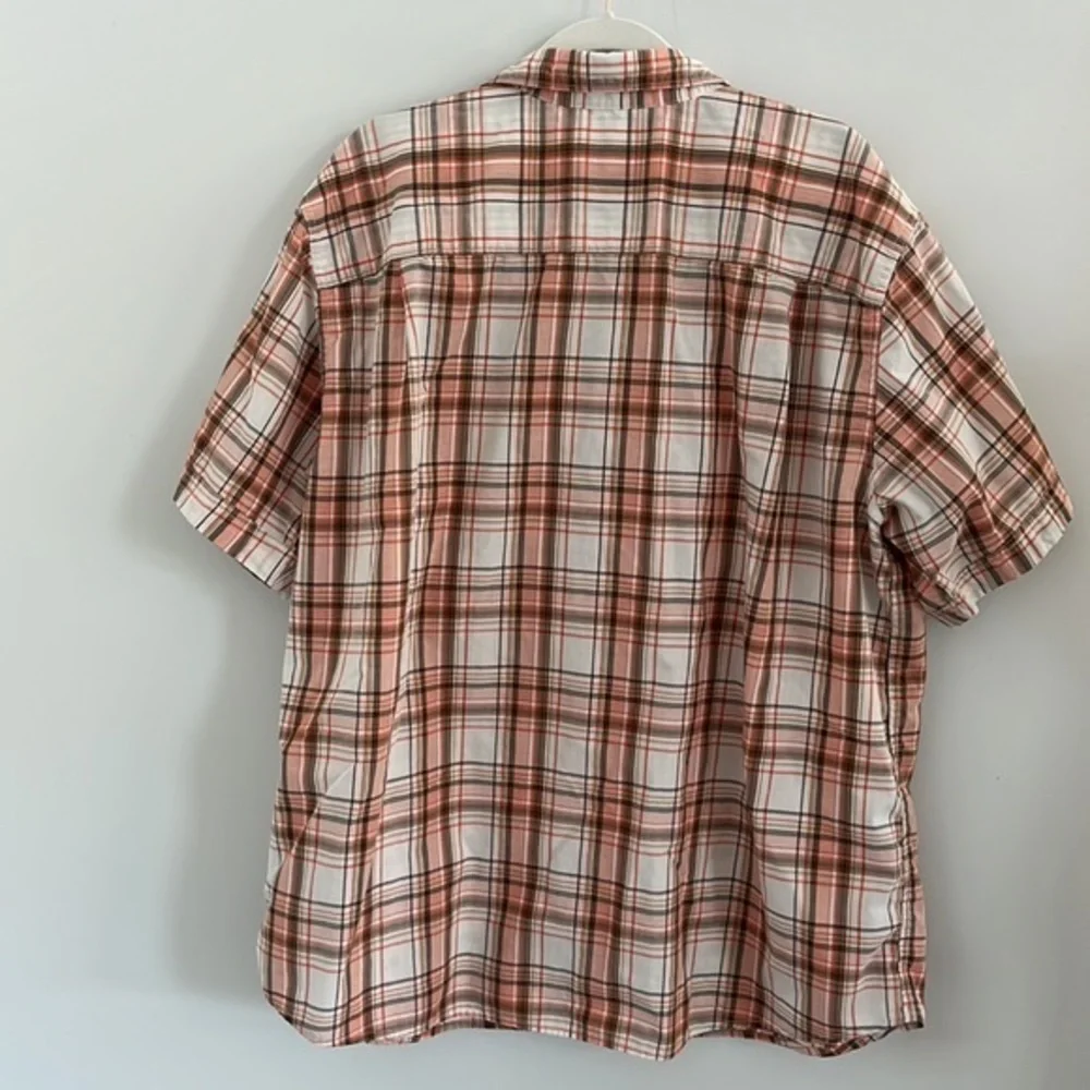 North face snap button front‎ short sleeve plaid shirt
